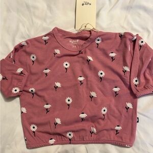 Kyte Pink Floral Baby long sleeve Shirt 3-6